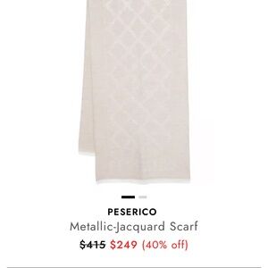 NEW Peserico Elegant Cream Scarf